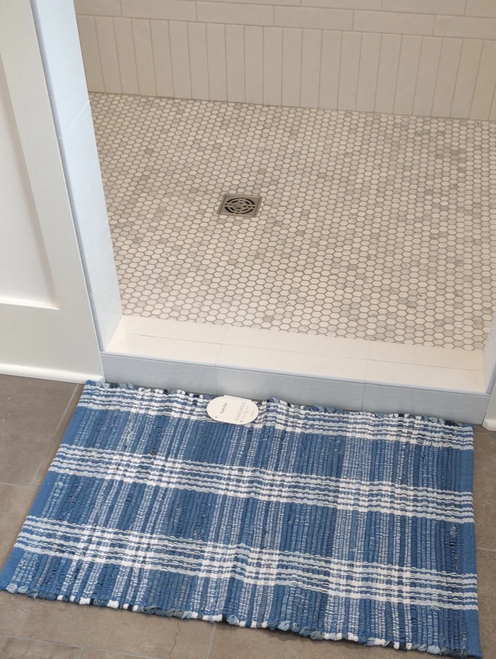 Rug 100% Cotton 20”x 30” Fiber Arts Style Blue Throw Rug New Target Threshold
